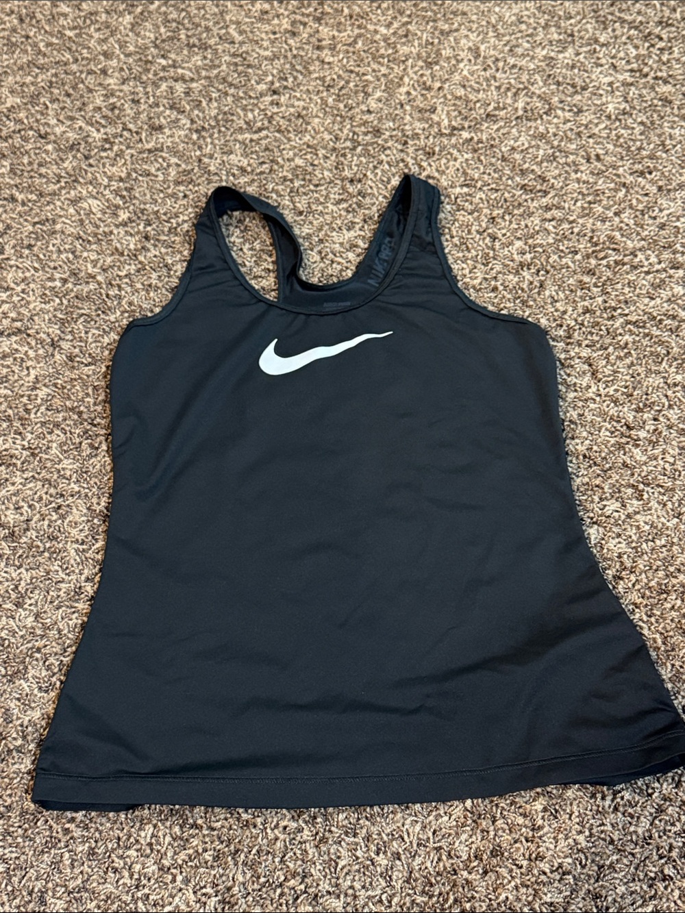 Nike Black Women's Racerback Tank with White Swoosh